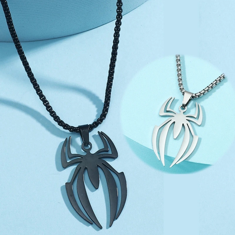 Men Accessories Logo - Superhero Spider Animal Logo Cosplay Necklace