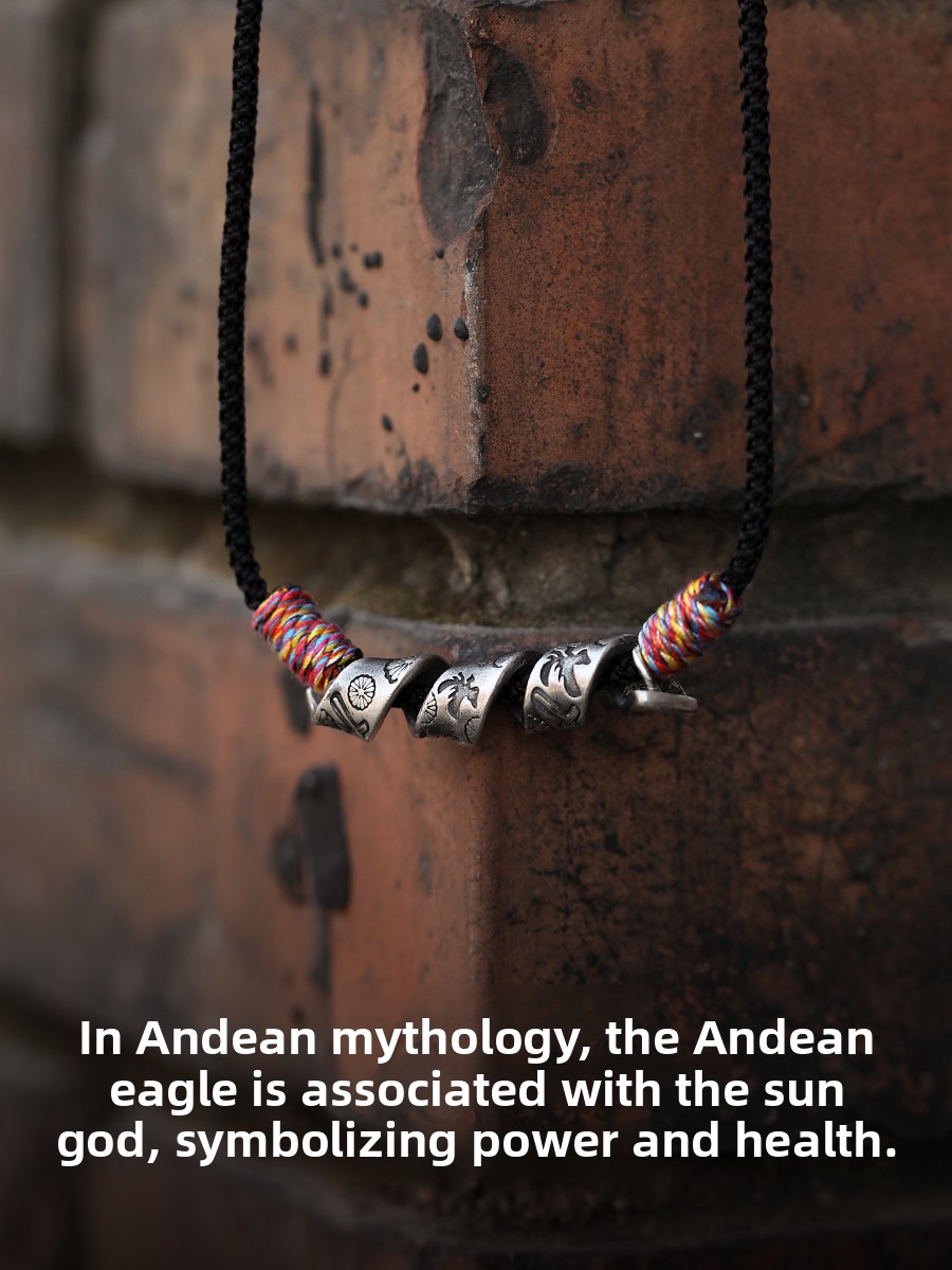 Men Accessories In Silver - Original Design Silver Necklace 'Andes Spirit'