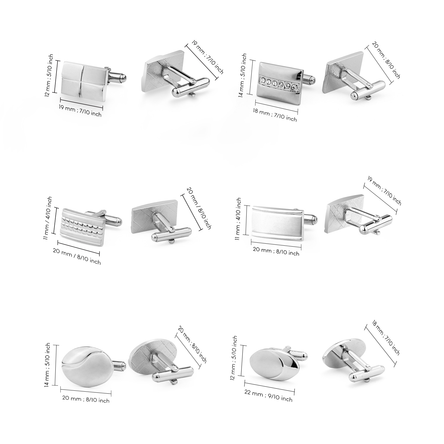1 Pair Cufflinks For Mens Acce - Men'S Minimalist Accessories 评论和价格