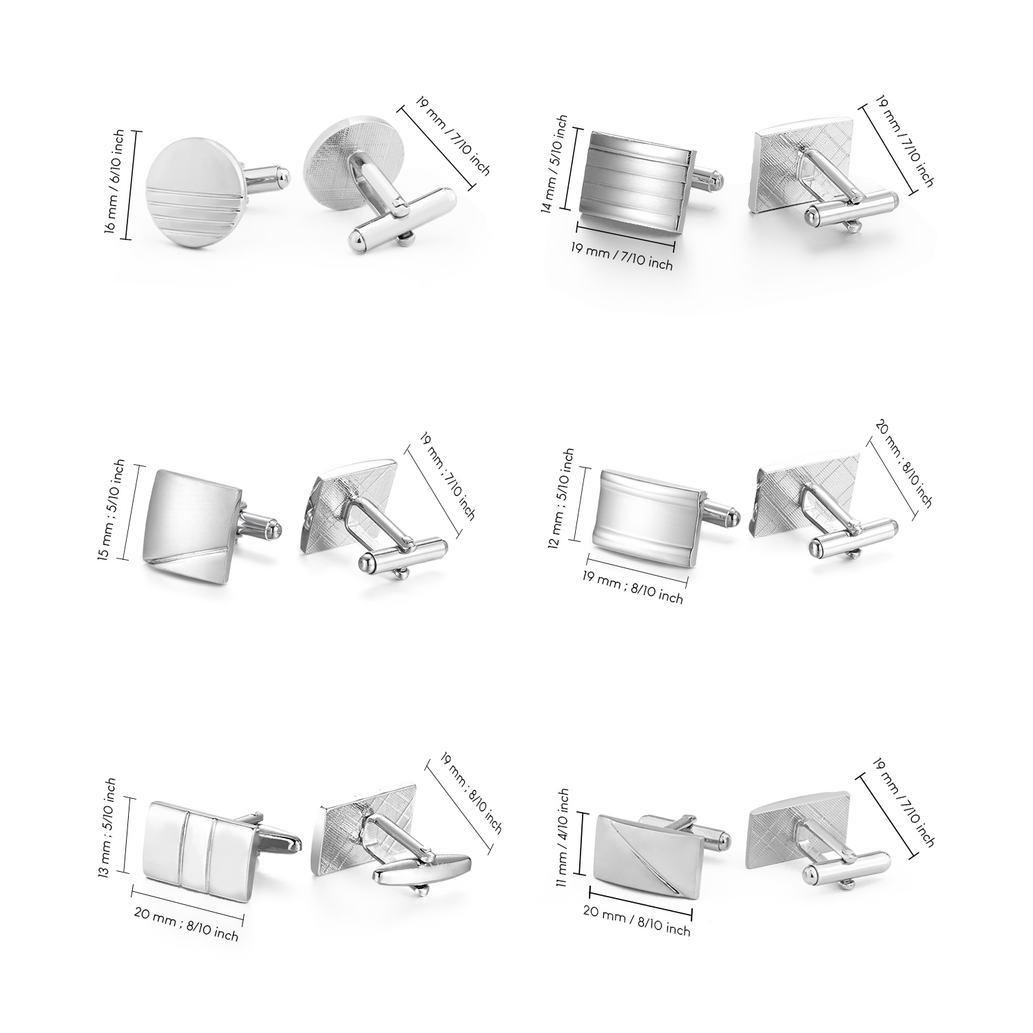 1 Pair Cufflinks For Mens Acce - Men'S Minimalist Accessories 评论和价格