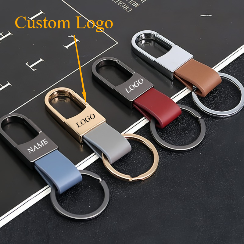 Fashion Leather Keychains Cust - Men Accessories Logo 评论和价格