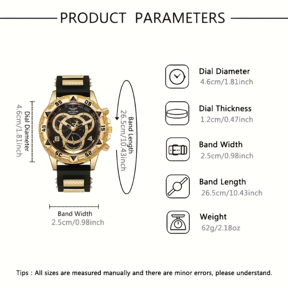 4‑Piece Luxury Men’s Watch and - Men'S Minimalist Accessories 评论和价格