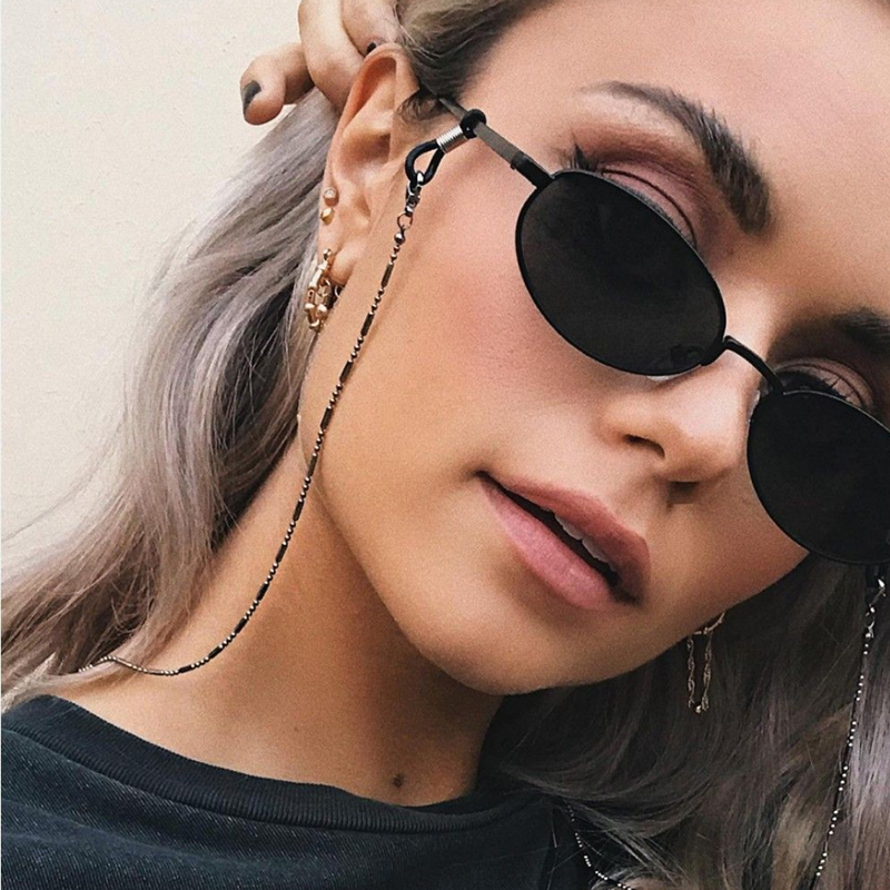 Mask Sunglasses Chains for Wom - Men Accessories In Silver 评论和价格