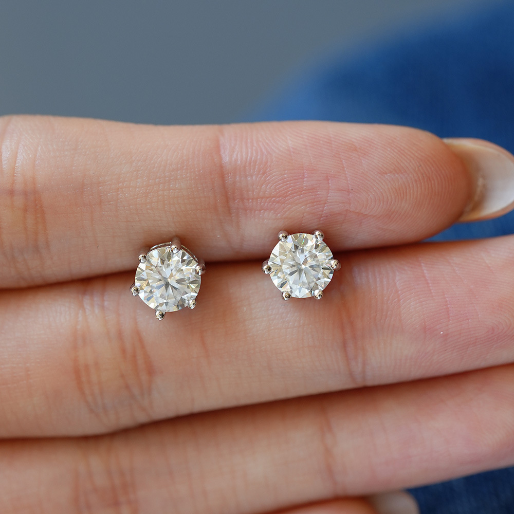 925 Silver Round Moissanite St - Men'S Minimalist Accessories 评论和价格