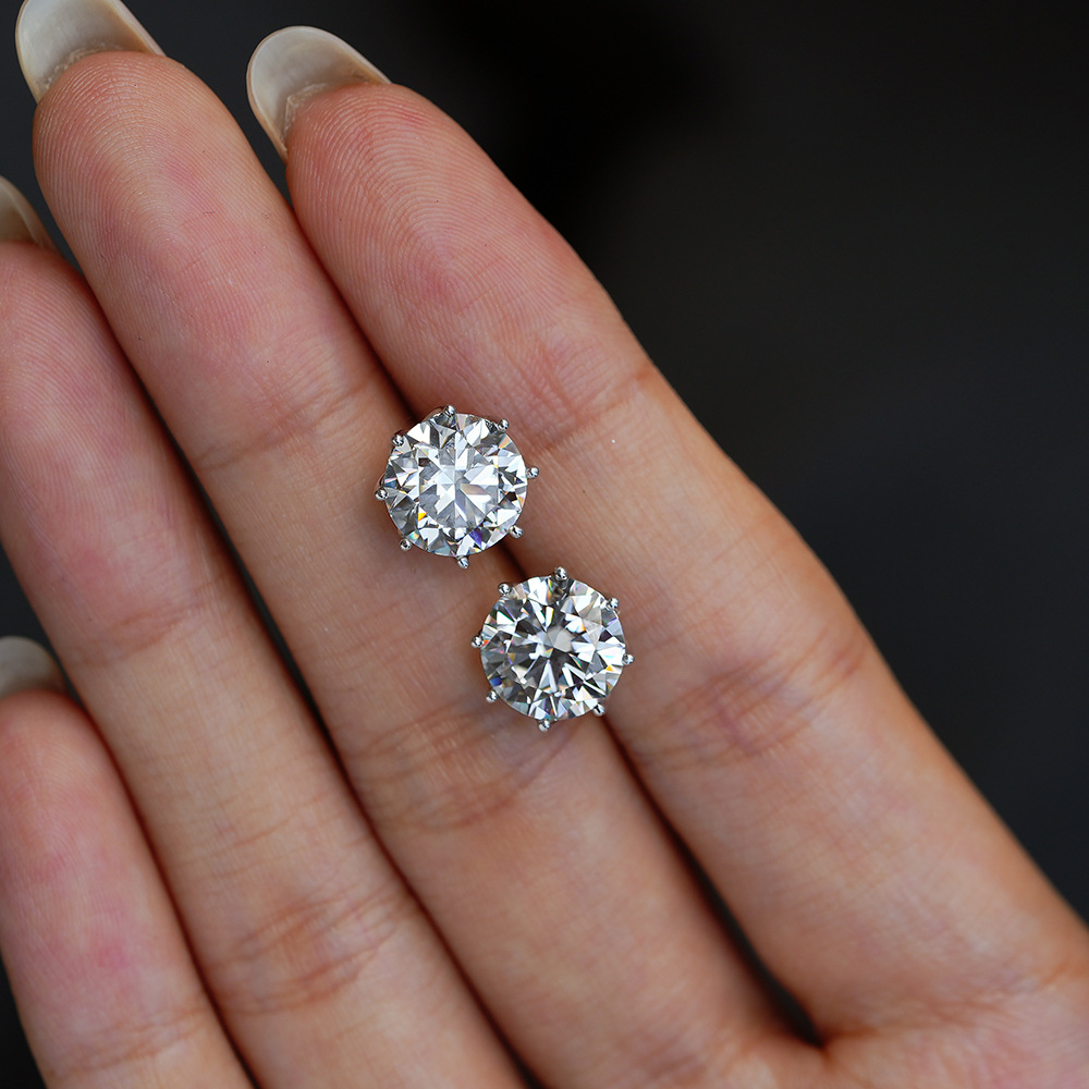 925 Silver Round Moissanite St - Men'S Minimalist Accessories 评论和价格