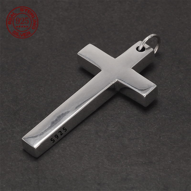 Real Solid 925 Silver Cross Pe - Men'S Minimalist Accessories 评论和价格