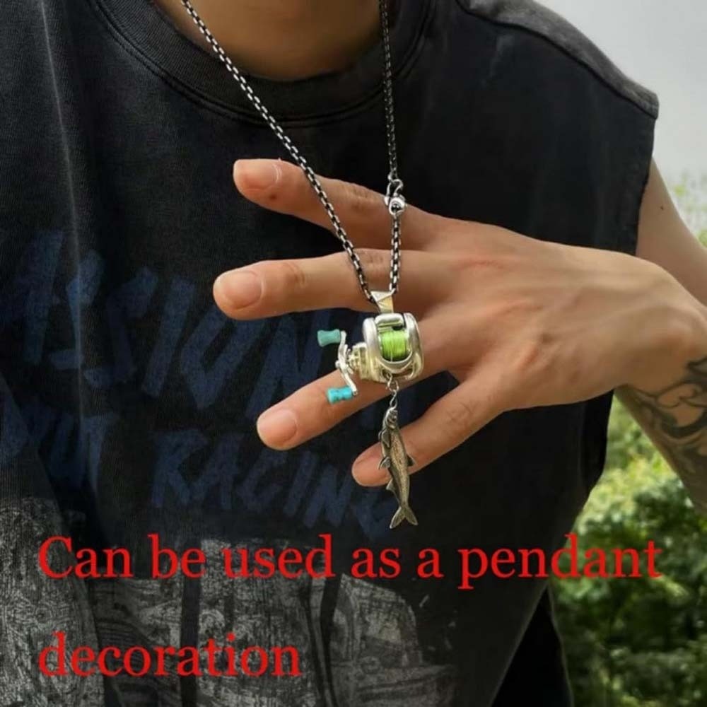 Luxury Fishing Reel Necklace D - Men Accessories In Silver 评论和价格